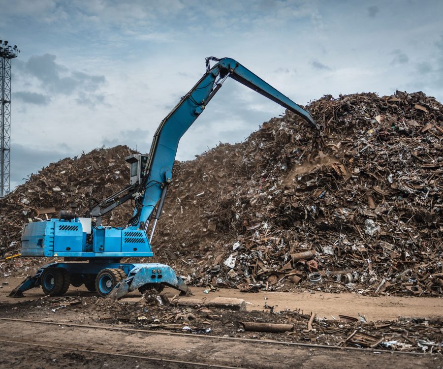 Scrap metal transshipment port.